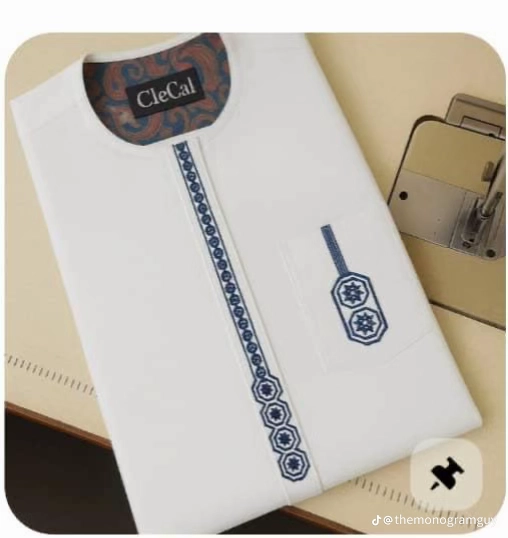 Broderie de devanture simple et poches